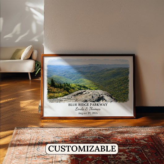 Blue Ridge Parkway North Carolina Poster, Watercol ポスター