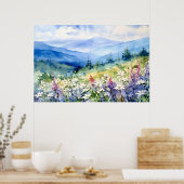 Blue Ridge Scenic Landscape Art ポスター (キッチン)