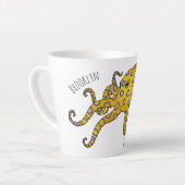 Blue-ringed octopus cartoon illustration カフェラテマグ (左アングル)