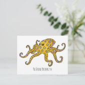 Blue-ringed octopus cartoon illustration  ポストカード (スタンド正面)