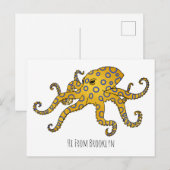 Blue-ringed octopus cartoon illustration  ポストカード (正面/裏面)