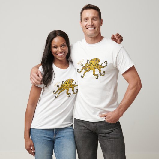 Blue-ringed octopus cartoon illustration tシャツ (ユニセックス)