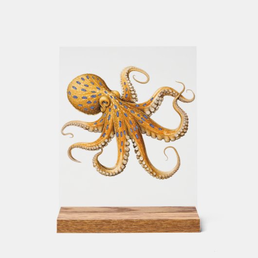 Blue-Ringed Octopus Desk Sign Sign アクリルサイン (正面)
