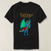 Blue Rockstar Jammin' Dragon with Guitar Premium  Tシャツ (デザイン正面)