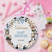 Blue Rodeo Cowboy Baby Shower ペーパープレート (パーティー)