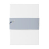 Blue Romantic Floral Botanical Wedding Belly Bands 招待状ベリーバンド (裏面例)