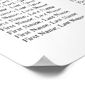 Blue Romantic Floral Wedding Seating Chart Poster ポスター (角)