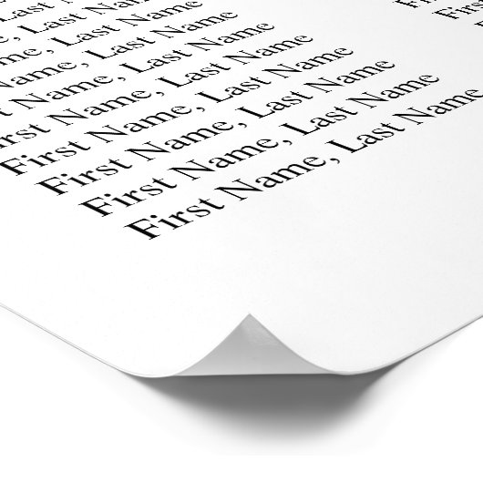 Blue Romantic Floral Wedding Seating Chart Poster ポスター (角)