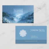 Blue Rose Floral and Misty Mountain Waterfall 名刺 (正面/裏面)