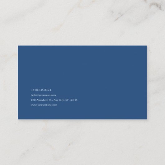 Blue Rose Floral and Snowy Mountain Night Frame 名刺 (裏面)