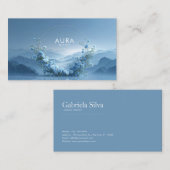 Blue Rose Floral Arch Misty Mountain Lake 名刺 (正面/裏面)