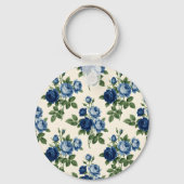 Blue Rose Floral Pattern キーホルダー (裏面)
