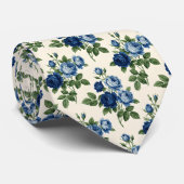 Blue Rose Floral Pattern ネクタイ (ロール)