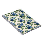 Blue Rose Floral Pattern ノートブック (右側)