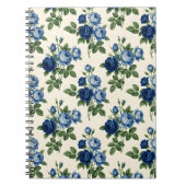 Blue Rose Floral Pattern ノートブック (正面)