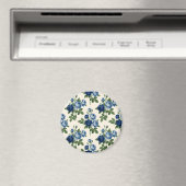 Blue Rose Floral Pattern マグネット (インサイチュ (食洗機))