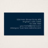 Blue Rose Gold Monogram Modern Business Card (裏面)