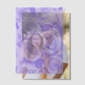 Blue Rose Pattern Vellum Paper Overlay for Wedding ベラム紙招待状 (オフセット (カップル))