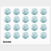 Blue Rose Religious Christening Seal Sticker ラウンドシール (シート)
