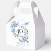 Blue Rose Ribbon 40th Birthday  フェイバーボックス (正面)