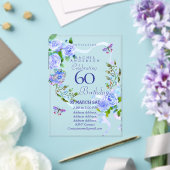 Blue Rose Ribbon 60th  Birthday Invitation アクリル招待状 (インサイチュ (ウェディング))