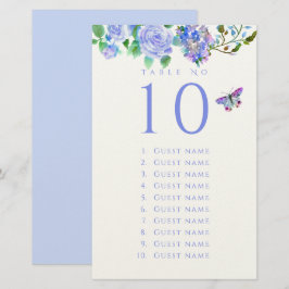 Blue Rose Ribbon Monogram Wedding Guest List 便箋