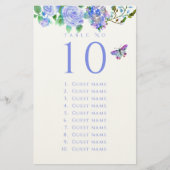 Blue Rose Ribbon Monogram Wedding Guest List 便箋 (正面)