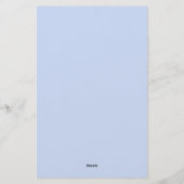 Blue Rose Ribbon Monogram Wedding Guest List Stati 便箋 (裏面)