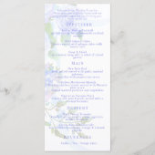Blue Rose Ribbon Monogram Wedding Menu メニュー (裏面)