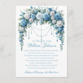 Blue Rose & Silver Cross Baptism エンクロージャーカード (正面)