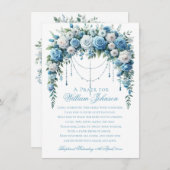 Blue Rose & Silver Cross Baptism エンクロージャーカード (正面/裏面)