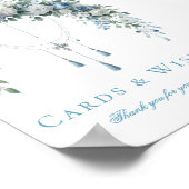Blue Rose & Silver Cross Baptism Cards & Wishes  ポスター (角)