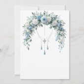 Blue Rose & Silver Cross Baptism Invitation 招待状 (裏面)