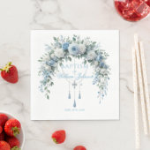 Blue Rose & Silver Cross Baptism Napkins スタンダードランチョンナプキン (インサイチュ)