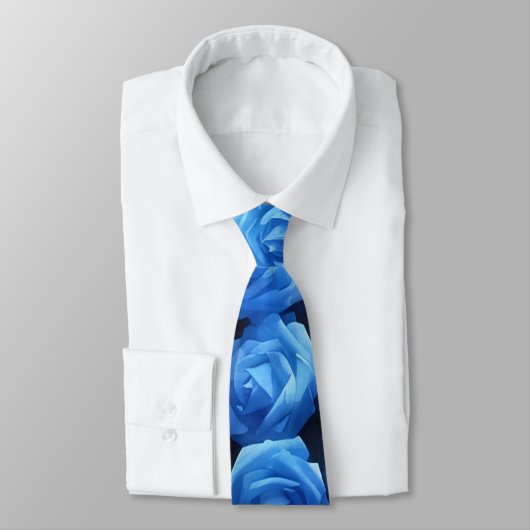 Blue Roses Art Flower Tie ネクタイ (タイ)