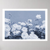 Blue Roses Floral Garden Photo Art Print Poster ポスター (正面)