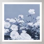 Blue Roses Floral Garden Photo Art Print Poster ポスター (正面)