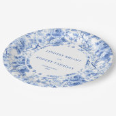Blue Roses Luxe Wedding Paper Plates ペーパープレート (アングル)