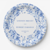 Blue Roses Luxe Wedding Paper Plates ペーパープレート (正面)