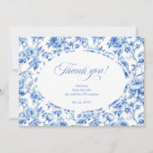 Blue Roses Luxe Wedding Thank You Card サンキューカード (正面)