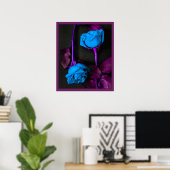 Blue Roses Print -20x24 -other sizes available ポスター (ホームオフィス)