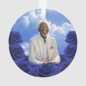 Blue Roses SKy Christmas Memorial Tree Ornament オーナメント (裏面)
