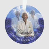 Blue Roses SKy Christmas Memorial Tree Ornament オーナメント (正面)