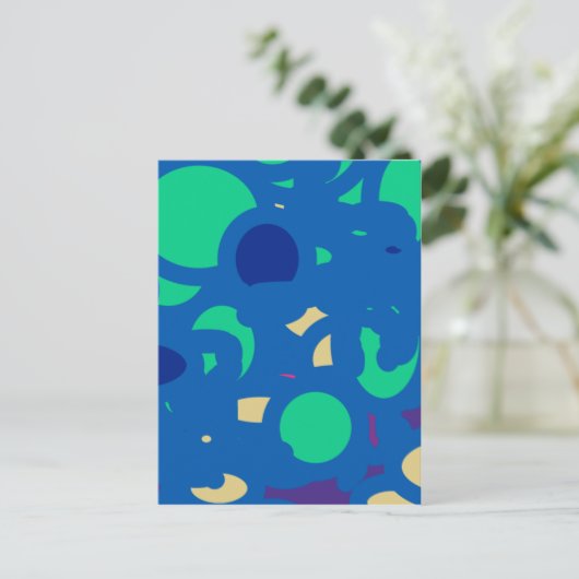 blue round happy go lucky ポストカード (スタンド正面)