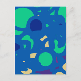 blue round happy go lucky ポストカード