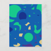 blue round happy go lucky ポストカード (正面)