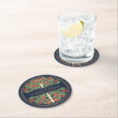 Blue Royal Medieval Gold Sword Wedding ラウンドペーパーコースター (インサイチュ)