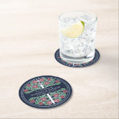 Blue Royal Medieval Silver Sword Wedding ラウンドペーパーコースター (インサイチュ)