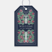 Blue Royal Medieval Silver Sword Wedding Welcome ギフトタグ (正面)