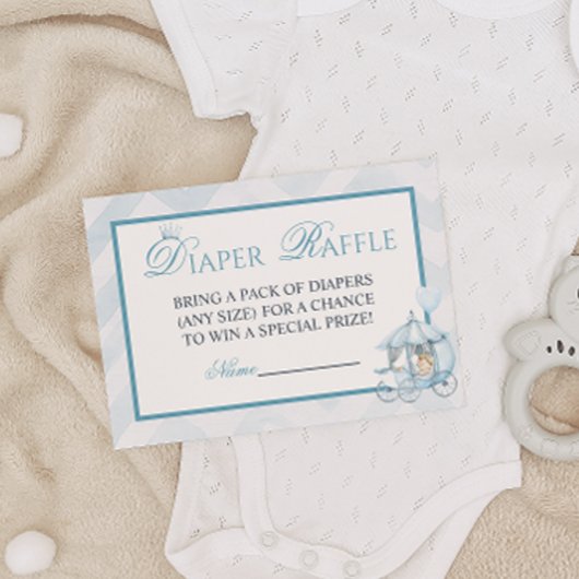 Blue Royal Prince Diaper Raffle Card Watercolor エンクロージャーカード